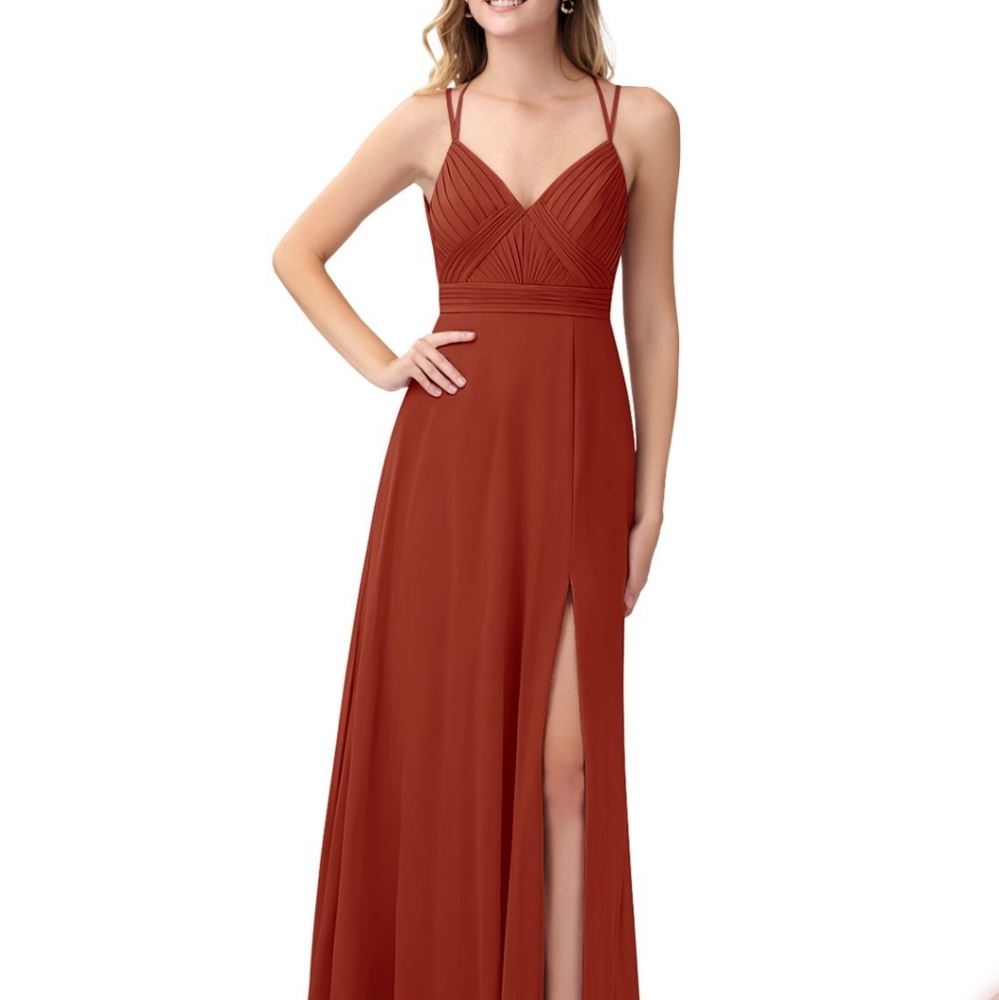 Azazie Aubrey Bridesmaid Dress- Rust
